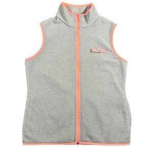 Columbia Women's Medium Gray Pink Lining PFG Sleeveless Zip-Up Vest